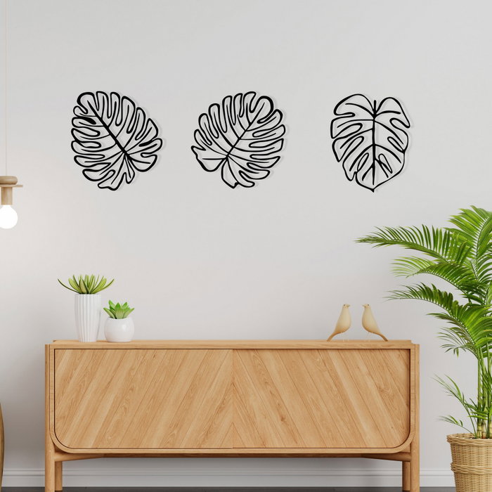 Wallity Tropical Escultura de pared metálica negra Wallity Tropical Escultura de pared metálica negra